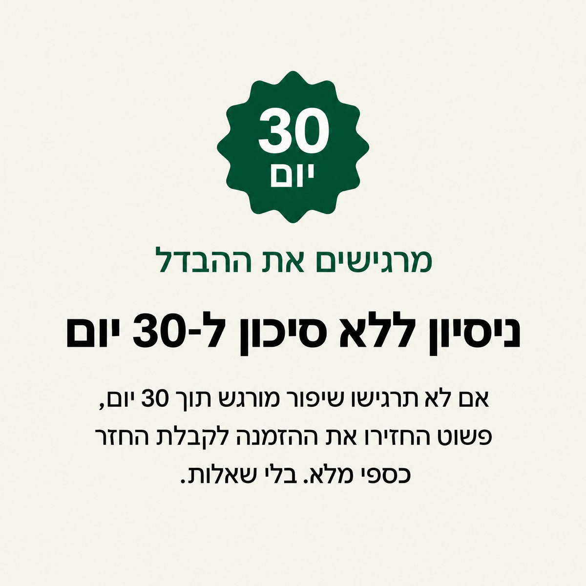 ניסיון ללא סיכון ל-30 יום
